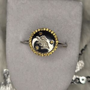 Hufflepuff Sterling Silver Mascot Ring Sz.7